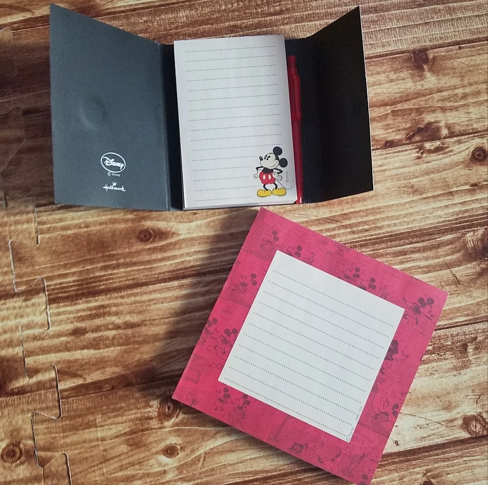 Hallmark Disney Mickey Mouse Notepad Set Red/Black Small Notes